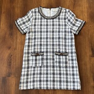 Red Dress Boutique - Black and White Tweed Plaid Dress